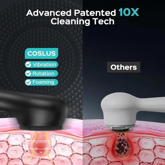 Face Scrubber Facial Cleansing Brush: 2 in 1 Spin and Vibration Patented Tech, S - Picture 3 of 8